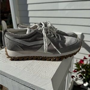 EUC Rag & Bone Retro Gray and White Sneakers with Brown Soles 8